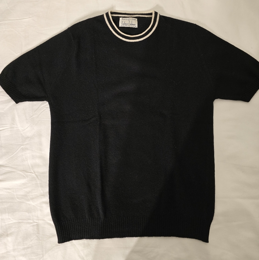 Ballantyne 100% Cashmere Knit Short Sleeve, Black